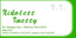 nikolett kmetty business card